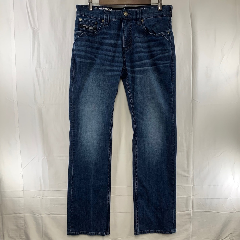 Howitzer Freedom Tactical Jeans Mens 33x34 Blue Dark Wash Straight Leg Stretch